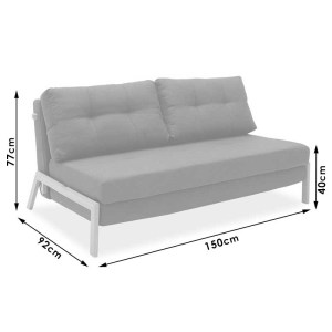 pak-024-000010-7 ΚΑΝΑΠΕΣ 2ΘΕΣΙΟΣ - ΚΡΕΒΑΤΙ FANCY PAKOWORLD ΜΕ ΥΦΑΣΜΑ ΑΝΘΡΑΚΙ 150X92X77ΕΚ