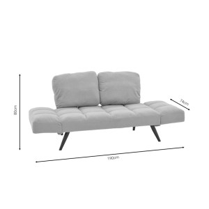 pak-024-000034-6 ΚΑΝΑΠΕΣ - ΚΡΕΒΑΤΙ 3ΘΕΣΙΟΣ JACKIE PAKOWORLD ΜΠΟΥΚΛΕ ΓΚΡΙ-ΜΕΤΑΛΛΟ ΜΑΥΡΟ 190X78X75ΕΚ