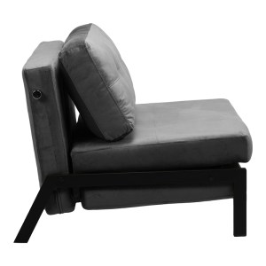 pak-024-000040-3 ΠΟΛΥΘΡΟΝΑ-ΚΡΕΒΑΤΙ FANCY PAKOWORLD ΒΕΛΟΥΔΟ ΣΕ ΑΝΘΡΑΚΙ ΑΠΟΧΡΩΣΗ ΚΑΙ ΠΟΔΙ ΜΑΥΡΟ ΜΕΤΑΛΛΟ 95X98X70ΕΚ