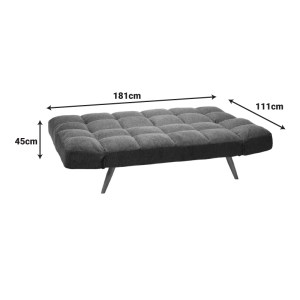 pak-024-000048-10 ΚΑΝΑΠΕΣ - ΚΡΕΒΑΤΙ 3ΘΕΣΙΟΣ FREDDO PAKOWORLD ΥΦΑΣΜΑ ΑΝΘΡΑΚΙ 181X81X86ΕΚ