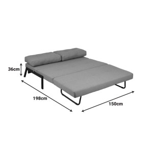 pak-024-000054-10 ΚΑΝΑΠΕΣ 2ΘΕΣΙΟΣ-ΚΡΕΒΑΤΙ FANCY PAKOWORLD ΥΦΑΣΜΑ ΣΕ ΑΝΘΡΑΚΙ ΑΠΟΧΡΩΣΗ ΜΕ ΜΑΥΡΟ ΠΟΔΙ 150X92X77ΕΚ