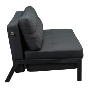 pak-024-000054-3 ΚΑΝΑΠΕΣ 2ΘΕΣΙΟΣ-ΚΡΕΒΑΤΙ FANCY PAKOWORLD ΥΦΑΣΜΑ ΣΕ ΑΝΘΡΑΚΙ ΑΠΟΧΡΩΣΗ ΜΕ ΜΑΥΡΟ ΠΟΔΙ 150X92X77ΕΚ
