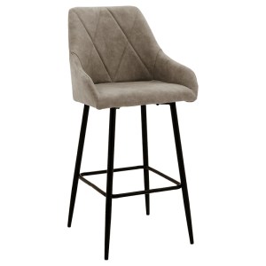 pak-029-000181 ΣΚΑΜΠΟ BAR EMPOWER PAKOWORLD ΜΕΤΑΛΛΙΚΟ ΜΑΥΡΟ-ΥΦΑΣΜΑ ANTIQUE ΓΚΡΙ ΚΑΦΕ