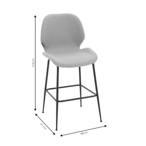pak-029-000188-8 ΣΚΑΜΠΟ BAR IMPEL PAKOWORLD ΜΕΤΑΛΛΙΚΟ ΜΑΥΡΟ-ΥΦΑΣΜΑ ΜΠΕΖ