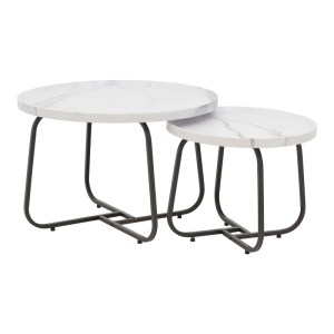 pak-029-000240-1 TΡΑΠΕΖΙΑ ΣΑΛΟΝΙΟΥ CRISMORY PAKOWORLD ΣΕΤ 2ΤΕΜ MDF ΣΕ ΑΠΟΧΡΩΣΗ ΛΕΥΚΟ ΜΑΡΜΑΡΟΥ ΚΑΙ ΜΑΥΡΑ ΜΕΤΑΛΛΙΚΑ ΠΟΔΙΑ