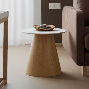 pak-029-000266 ΒΟΗΘΗΤΙΚΟ ΤΡΑΠΕΖΙ SOLEIRE INART ΛΕΥΚΟ ΜΑΡΜΑΡΟΥ SINTERED STONE-ΜΕΤΑΛΛΙΚΗ ΒΑΣΗ Φ50X47.5ΕΚ