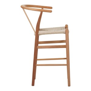 pak-029-000286-2 ΣΚΑΜΠΟ ΜΠΑΡ WISHBONE PAKOWORLD ΜΕΣΑΙΟΥ ΥΨΟΥΣ RUBBERWOOD-ΣΧΟΙΝΙ ΣΕ ΦΥΣΙΚΗ ΑΠΟΧΡΩΣΗ 55X49X96ΕΚ