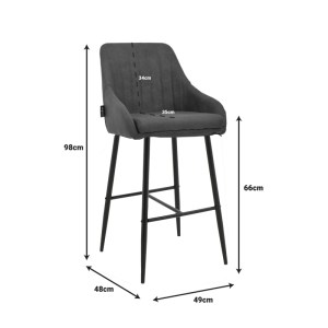 pak-029-000288-8 ΣΚΑΜΠΟ BAR PATRIN PAKOWORLD ΑΝΘΡΑΚΙ PU-ΠΟΔΙ ΜΕΤΑΛΛΟ ΣΕ ΜΑΥΡΗ ΑΠΟΧΡΩΣΗ
