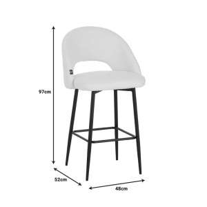 pak-029-000303-5 ΣΚΑΜΠΟ ΜΠΑΡ MASEBO PAKOWORLD ΜΠΟΥΚΛΕ ΥΦΑΣΜΑ ΣΕ ΜΑΥΡΗ ΑΠΟΧΡΩΣΗ ΜΕ ΜΑΥΡΑ ΜΕΤΑΛΛΙΚΑ ΠΟΔΙΑ 48X52X97ΕΚ