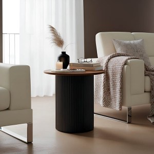 pak-029-000351 ΒΟΗΘΗΤΙΚΟ ΤΡΑΠΕΖΙ DOVEL PAKOWORLD MDF ΣΕ ΚΑΡΥΔΙ-ΜΑΥΡΟ ΜΕΤΑΛΛΟ Φ50X50ΕΚ