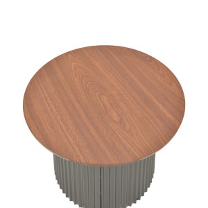 pak-029-000352-3 ΤΡΑΠΕΖΙ ΣΑΛΟΝΙΟΥ DOVEL PAKOWORLD MDF ΣΕ ΚΑΡΥΔΙ-ΜΑΥΡΟ ΜΕΤΑΛΛΟ Φ70X45ΕΚ