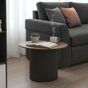 pak-029-000352 ΤΡΑΠΕΖΙ ΣΑΛΟΝΙΟΥ DOVEL PAKOWORLD MDF ΣΕ ΚΑΡΥΔΙ-ΜΑΥΡΟ ΜΕΤΑΛΛΟ Φ70X45ΕΚ