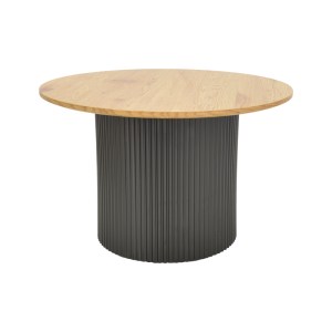 pak-029-000354-1 ΤΡΑΠΕΖΙ ΣΑΛΟΝΙΟΥ DOVEL PAKOWORLD MDF ΣΕ SONOMA-ΜΑΥΡΟ ΜΕΤΑΛΛΟ Φ70X45ΕΚ