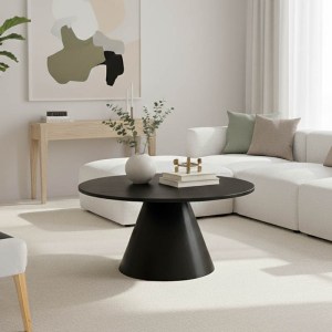 pak-029-000359 ΤΡΑΠΕΖΙ ΣΑΛΟΝΙΟΥ DONDA PAKOWORLD MDF-ΜΕΤΑΛΛΟ ΣΕ ΜΑΥΡΗ ΑΠΟΧΡΩΣΗ Φ80X40ΕΚ