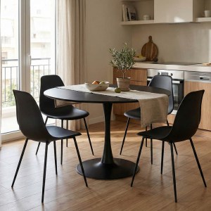 pak-029-000375-1 TΡΑΠΕΖΙ BALOU PAKOWORLD MDF ΣΕ ΜΑΥΡΗ ΑΠΟΧΡΩΣΗ Φ120X76ΕΚ
