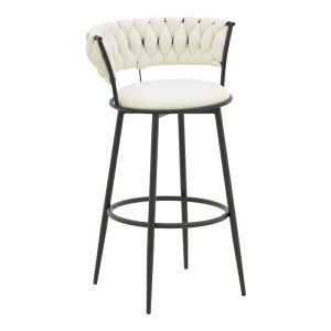 pak-029-000384 ΣΚΑΜΠΟ ΜΠΑΡ ALKIA I PAKOWORLD ΥΦΑΣΜΑ ΣΕ ΕΚΡΟΥ ΑΠΟΧΡΩΣΗ- ΠΟΔΙ ΜΑΥΡΟ ΜΕΤΑΛΛΟ 50X56X95ΕΚ