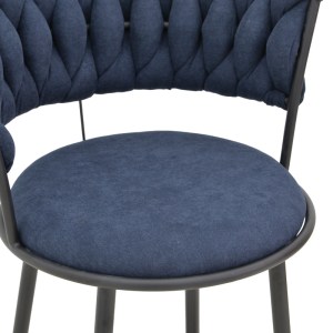 pak-029-000385-7 ΣΚΑΜΠΟ ΜΠΑΡ ALKIA I PAKOWORLD ΥΦΑΣΜΑ ΣΕ ΜΠΛΕ ΣΚΟΥΡΟ ΑΠΟΧΡΩΣΗ- ΠΟΔΙ ΜΑΥΡΟ ΜΕΤΑΛΛΟ 50X56X95ΕΚ