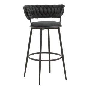 pak-029-000386 ΣΚΑΜΠΟ ΜΠΑΡ ALKIA I PAKOWORLD ΥΦΑΣΜΑ ΣΕ ΜΑΥΡΗ ΑΠΟΧΡΩΣΗ- ΠΟΔΙ ΜΑΥΡΟ ΜΕΤΑΛΛΟ 50X56X95ΕΚ