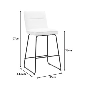 pak-029-000393-7 ΣΚΑΜΠΟ ΜΠΑΡ ESSENTIAL PAKOWORLD ΥΦΑΣΜΑ ΛΕΥΚΟ-ΠΟΔΙ ΜΑΥΡΟ ΜΕΤΑΛΛΙΚΟ 53X64.5X107ΕΚ