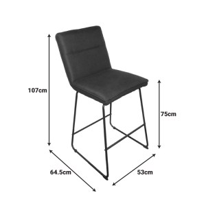 pak-029-000395-1 ΣΚΑΜΠΟ ΜΠΑΡ ESSENTIAL PAKOWORLD ΥΦΑΣΜΑ ΧΑΚΙ-ΠΟΔΙ ΜΑΥΡΟ ΜΕΤΑΛΛΙΚΟ 53X64.5X107ΕΚ