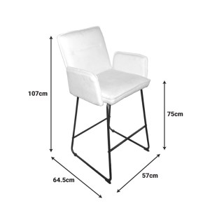 pak-029-000402-2 ΣΚΑΜΠΟ ΜΠΑΡ ESSENTIAL PAKOWORLD ΥΦΑΣΜΑ ΛΕΥΚΟ-ΠΟΔΙ ΜΑΥΡΟ ΜΕΤΑΛΛΙΚΟ 57X64.5X107ΕΚ