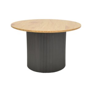 pak-029-000427-1 TΡΑΠΕΖΙΑ ΣΑΛΟΝΙΟΥ DOVEL PAKOWORLD MDF ΣΕΤ 2ΤΕΜ. SONOMA-ΜΑΥΡΟ ΜΕΤΑΛΛΟ
