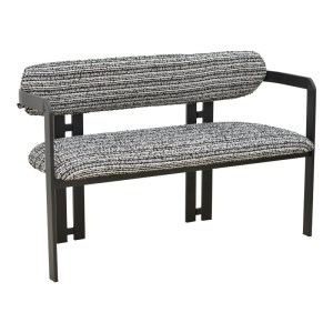 pak-029-000459 ΚΑΝΑΠΕΣ ΔΙΘΕΣΙΟΣ BERDONA PAKOWORLD ΑΣΠΡΟΜΑΥΡΟ ΥΦΑΣΜΑ-ΜΑΥΡΟ ΜΕΤΑΛΛΙΚΟ ΠΟΔΙ 120X47X78ΕΚ
