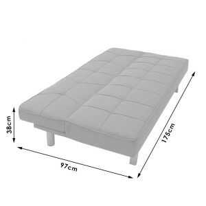 pak-035-000025-8 ΚΑΝΑΠΕΣ-ΚΡΕΒΑΤΙ TRAVIS PAKOWORLD 3ΘΕΣΙΟΣ ΜΕ ΥΦΑΣΜΑ ΜΠΕΖ 175X83X74ΕΚ