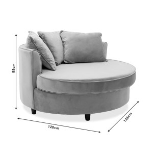 pak-035-000038-7 ΠΟΛΥΘΡΟΝΑ-ΚΑΝΑΠΕΣ OPHELIA PAKOWORLD ΒΕΛΟΥΔΟ ΓΚΡΙ 123X120X85ΕΚ