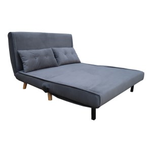 pak-035-000103-1 ΚΑΝΑΠΕΣ-ΚΡΕΒΑΤΙ JOSUANE PAKOWORLD ΔΙΘΕΣΙΟΣ ΑΝΘΡΑΚΙ ΒΕΛΟΥΔΟ ΚΑΙ ΞΥΛΙΝΟ ΠΟΔΙ ΣΕ ΦΥΣΙΚΗ ΑΠΟΧΡΩΣΗ 122X80X81ΕΚ