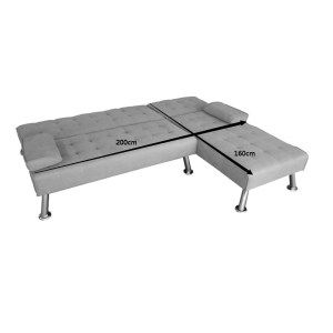 pak-035-000106-7 ΓΩΝΙΑΚΟΣ ΚΑΝΑΠΕΣ-ΚΡΕΒΑΤΙ ΑΝΑΣΤΡΕΨΙΜΟΣ BRISK PAKOWORLD ΥΦΑΣΜΑ ΜΕ ΑΝΘΡΑΚΙ ΑΠΟΧΡΩΣΗ 200X146X75ΕΚ