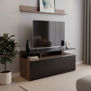 pak-039-000214 ΕΠΙΠΛΟ ΤΗΛΕΟΡΑΣΗΣ TEMANO PAKOWORLD ΣΕ ΜΑΥΡΗ GLOSS-ΚΑΡΥΔΙ ΑΠΟΧΡΩΣΗ 117X40X48ΕΚ