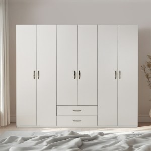pak-039-000215-2 ΝΤΟΥΛΑΠΑ ΡΟΥΧΩΝ DORMIE PAKOWORLD ΕΞΑΦΥΛΛΗ ΜΕ ΣΥΡΤΑΡΙΑ ΣΕ ΛΕΥΚΗ ΑΠΟΧΡΩΣΗ 206X52X213ΕΚ