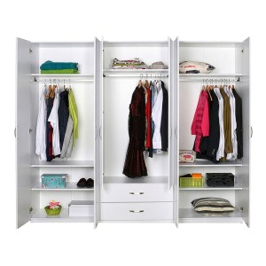 pak-039-000215-3 ΝΤΟΥΛΑΠΑ ΡΟΥΧΩΝ DORMIE PAKOWORLD ΕΞΑΦΥΛΛΗ ΜΕ ΣΥΡΤΑΡΙΑ ΣΕ ΛΕΥΚΗ ΑΠΟΧΡΩΣΗ 206X52X213ΕΚ