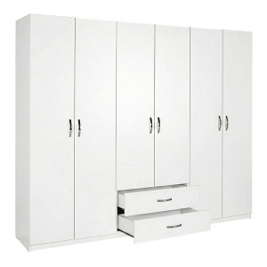 pak-039-000215-4 ΝΤΟΥΛΑΠΑ ΡΟΥΧΩΝ DORMIE PAKOWORLD ΕΞΑΦΥΛΛΗ ΜΕ ΣΥΡΤΑΡΙΑ ΣΕ ΛΕΥΚΗ ΑΠΟΧΡΩΣΗ 206X52X213ΕΚ