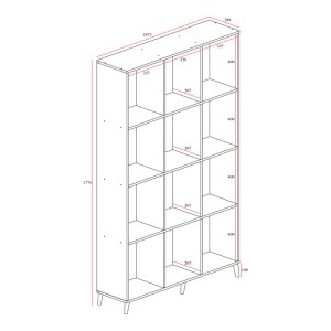 pak-049-000045-4 ΒΙΒΛΙΟΘΗΚΗ FIRENZE PAKOWORLD ΧΡΩΜΑ SONOMA 107X28,6X178ΕΚ