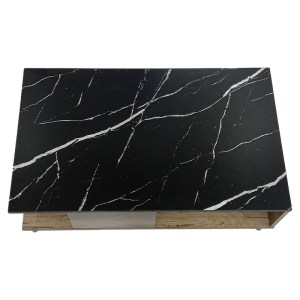 pak-049-000064-2 ΤΡΑΠΕΖΙ ΣΑΛΟΝΙΟΥ MOSES PAKOWORLD ΧΡΩΜΑ ΜΑΥΡΟ ΜΑΡΜΑΡΟΥ-SONOMA 90X54X37.5ΕΚ