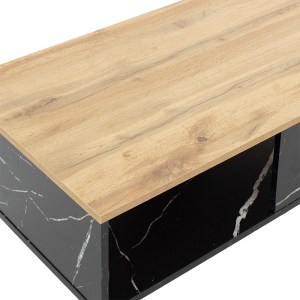 pak-049-000065-3 ΤΡΑΠΕΖΙ ΣΑΛΟΝΙΟΥ MOSES PAKOWORLD ΧΡΩΜΑ SONOMA-ΜΑΥΡΟ ΜΑΡΜΑΡΟΥ 90X54X37.5ΕΚ