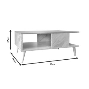 pak-049-000065-4 ΤΡΑΠΕΖΙ ΣΑΛΟΝΙΟΥ MOSES PAKOWORLD ΧΡΩΜΑ SONOMA-ΜΑΥΡΟ ΜΑΡΜΑΡΟΥ 90X54X37.5ΕΚ