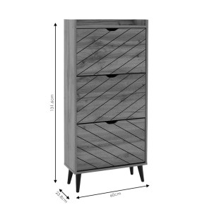 pak-049-000068-7 ΠΑΠΟΥΤΣΟΘΗΚΗ THELMA PAKOWORLD 12 ΖΕΥΓΩΝ OAK 60X23.8X131.6ΕΚ
