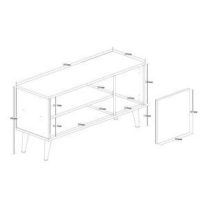 pak-049-000078-4 ΕΠΙΠΛΟ ΤΗΛΕΟΡΑΣΗΣ ORIANNE PAKOWORLD ΜΕΛΑΜΙΝΗΣ ΛΕΥΚΟ-ΦΥΣΙΚΟ 90X32X46ΕΚ