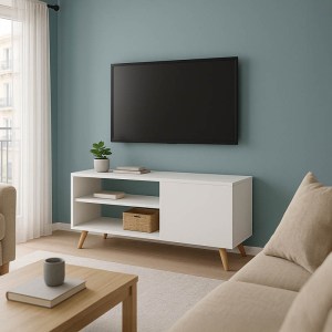 pak-049-000078 ΕΠΙΠΛΟ ΤΗΛΕΟΡΑΣΗΣ ORIANNE PAKOWORLD ΜΕΛΑΜΙΝΗΣ ΛΕΥΚΟ-ΦΥΣΙΚΟ 90X32X46ΕΚ