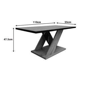 pak-049-000104-6 ΤΡΑΠΕΖΙ ΣΑΛΟΝΙΟΥ SOLANGE PAKOWORLD ΣΕ SONOMA ΜΕ ΜΑΥΡΗ ΟΨΗ ΜΑΡΜΑΡΟΥ 110X55X47.5ΕΚ