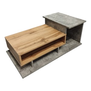 pak-049-000108-2 ΤΡΑΠΕΖΙ ΣΑΛΟΝΙΟΥ NUVELE PAKOWORLD ΣΕ ΓΚΡΙ ANTIQUE-SONOMA ΑΠΟΧΡΩΣΗ 90X50X35ΕΚ