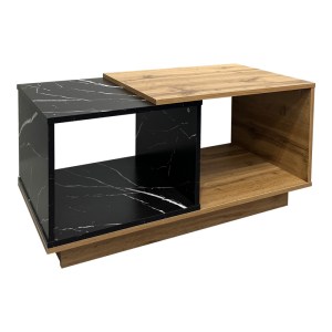 pak-049-000110 ΤΡΑΠΕΖΙ ΣΑΛΟΝΙΟΥ FETIX PAKOWORLD ΣΕ ΜΑΥΡΟ ΜΑΡΜΑΡΟΥ-SONOMA ΑΠΟΧΡΩΣΗ 90X45X45ΕΚ