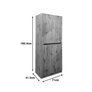 pak-049-000113-5 ΠΑΠΟΥΤΣΟΘΗΚΗ-ΝΤΟΥΛΑΠΙ KEBELL PAKOWORLD ΣΕ OAK ΑΠΟΧΡΩΣΗ 71X41.5X180.4ΕΚ