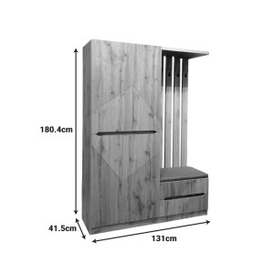 pak-049-000114-4 ΕΠΙΠΛΟ ΕΙΣΟΔΟΥ ZOMIE PAKOWORLD ΣΕ OAK ΑΠΟΧΡΩΣΗ 131X41.5X180.4ΕΚ
