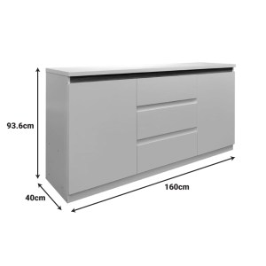 pak-049-000115-5 ΜΠΟΥΦΕΣ CHIEMO PAKOWORLD ΛΕΥΚΟ 160X40X93.6ΕΚ