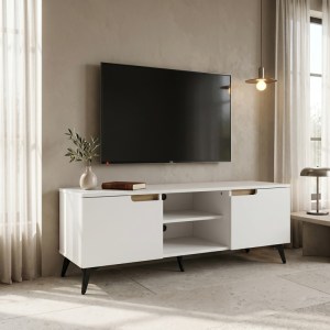 pak-049-000123 ΕΠΙΠΛΟ ΤΗΛΕΟΡΑΣΗΣ KEMVIO PAKOWORLD  SONOMA-ΛΕΥΚΟ 120X38X44ΕΚ