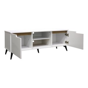 pak-049-000124-1 ΕΠΙΠΛΟ ΤΗΛΕΟΡΑΣΗΣ KEMVIO PAKOWORLD  SONOMA-ΛΕΥΚΟ 150X38X44ΕΚ